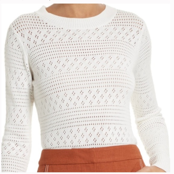 Grey Jason Wu Sz S Open Knit Sweater Star White - Picture 1 of 8